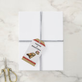 Grappige kerstkaas cadeaulabel (Met Touw)