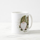 Grappige Kerstkabouter Boom Monogram Naam  Koffiemok (Voorkant rechts)