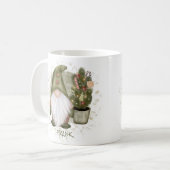 Grappige Kerstkabouter Boom Monogram Naam  Koffiemok (Voorkant links)