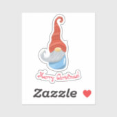 Grappige Kerstkabouter Sticker – Schattige Kerst K (Vel)