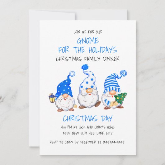 Grappige Kerstkabouter voor de feestdagen diner Kaart (Voorkant)