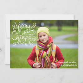 Grappige kerstkalligrafie wervelt je foto feestdagenkaart