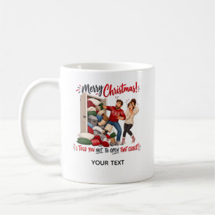 Grappige Kerstkast Persoonlijke Kaart Koffiemok