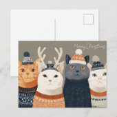 Grappige Kerstkat Briefkaart (Voorkant / Achterkant)