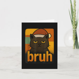 Grappige Kerstkat Bruh Meme Cool Kaart