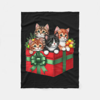 Grappige Kerstkat Cadeausdoos Meowy Kattenliefde M Fleece Deken