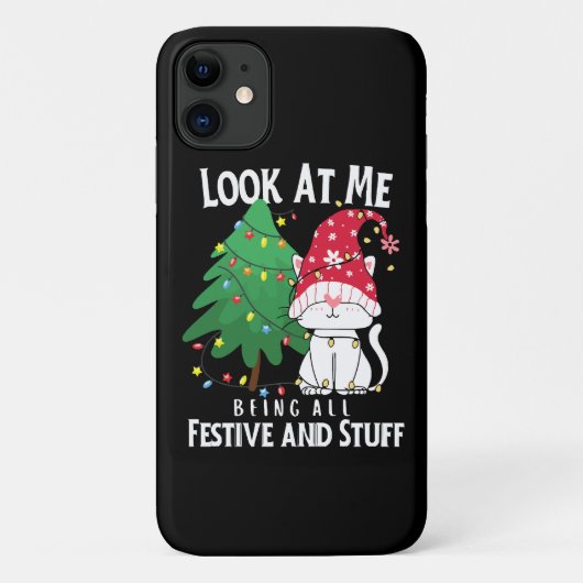 Grappige Kerstkat Case-Mate iPhone Case (Achterkant)
