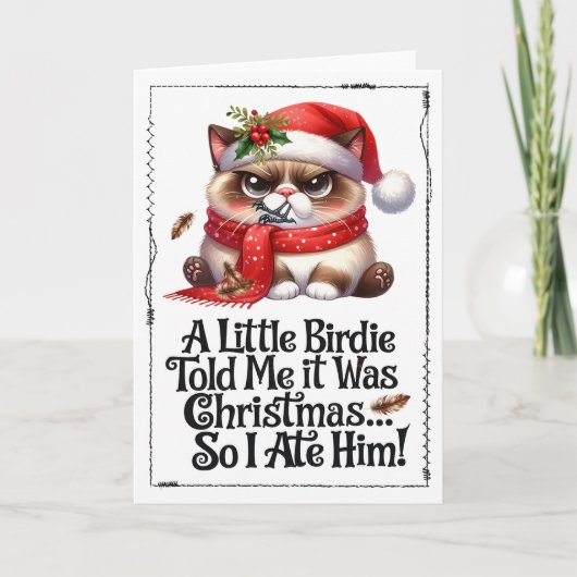 Grappige Kerstkat Donkere Humor Kaart (Voorkant)