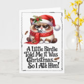 Grappige Kerstkat Donkere Humor Kaart (Gele Bloem)