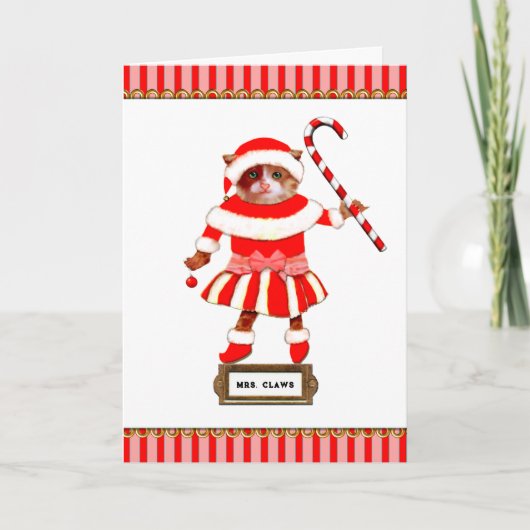 Grappige Kerstkat Feestdagen Kaart (Voorkant)
