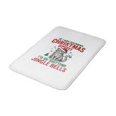 Grappige Kerstkat Geest Vintage Gravure Ontwerp Badmat (Gekanteld)