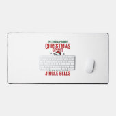 Grappige Kerstkat Geest Vintage Gravure Ontwerp Bureaumat (Keyboard & Muis)