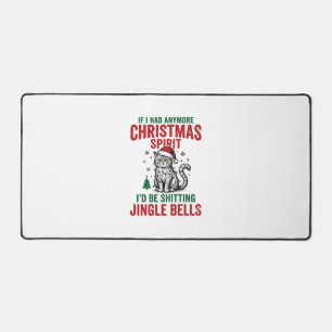 Grappige Kerstkat Geest Vintage Gravure Ontwerp Bureaumat