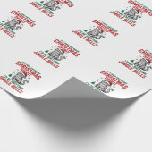 Grappige Kerstkat Geest Vintage Gravure Ontwerp Cadeaupapier (Hoek)