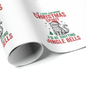 Grappige Kerstkat Geest Vintage Gravure Ontwerp Cadeaupapier (Rol Hoek)