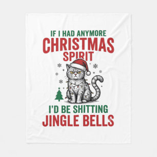 Grappige Kerstkat Geest Vintage Gravure Ontwerp Fleece Deken