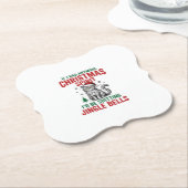 Grappige Kerstkat Geest Vintage Gravure Ontwerp Kartonnen Onderzetters (Gekanteld)
