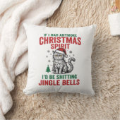 Grappige Kerstkat Geest Vintage Gravure Ontwerp Kussen (Deken)