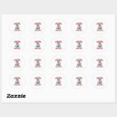 Grappige Kerstkat Geest Vintage Gravure Ontwerp Ronde Sticker (Vel)