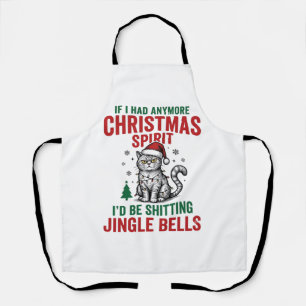 Grappige Kerstkat Geest Vintage Gravure Ontwerp Schort