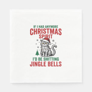 Grappige Kerstkat Geest Vintage Gravure Ontwerp Servet