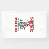 Grappige Kerstkat Geest Vintage Gravure Ontwerp Spandoek (Horizontaal)