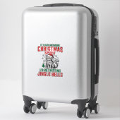 Grappige Kerstkat Geest Vintage Gravure Ontwerp Sticker (Koffer)