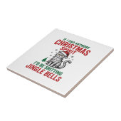 Grappige Kerstkat Geest Vintage Gravure Ontwerp Tegeltje (Zijkant)