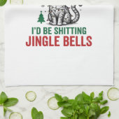 Grappige Kerstkat Geest Vintage Gravure Ontwerp Theedoek (Gevouwen)