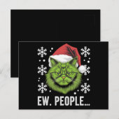 Grappige Kerstkat Iew Mensen Meowy Kattenliefhebbe Briefkaart (Voorkant / Achterkant)