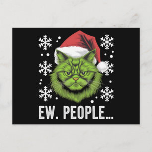 Grappige Kerstkat Iew Mensen Meowy Kattenliefhebbe Briefkaart