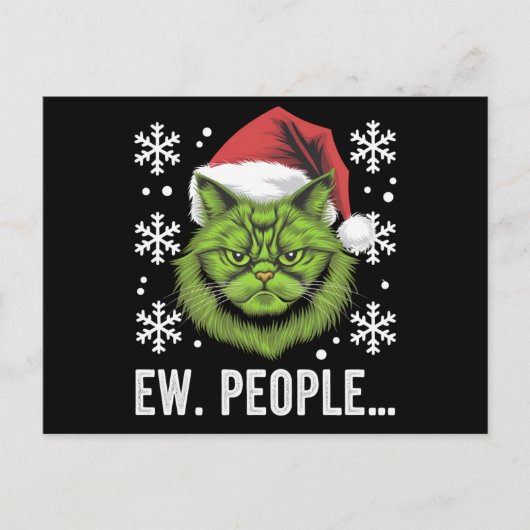 Grappige Kerstkat Iew Mensen Meowy Kattenliefhebbe Briefkaart (Voorkant)