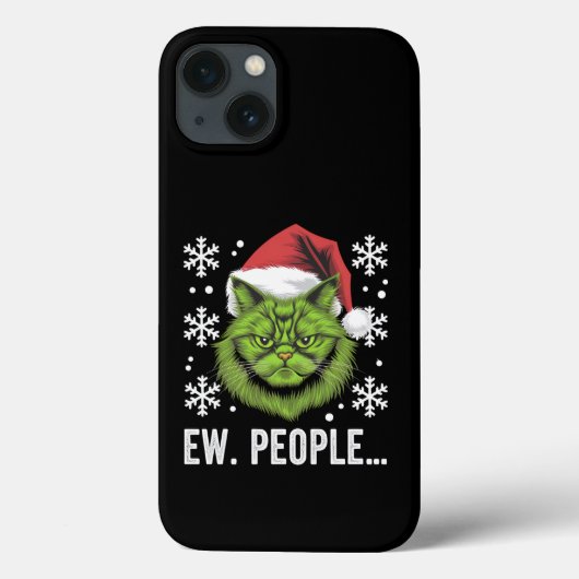 Grappige Kerstkat Iew Mensen Meowy Kattenliefhebbe Case-Mate iPhone Case (Achterkant)