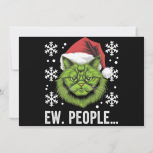 Grappige Kerstkat Iew Mensen Meowy Kattenliefhebbe Feestdagenkaart