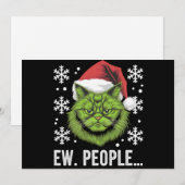 Grappige Kerstkat Iew Mensen Meowy Kattenliefhebbe Feestdagenkaart (Voorkant / Achterkant)