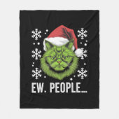 Grappige Kerstkat Iew Mensen Meowy Kattenliefhebbe Fleece Deken (Voorkant)