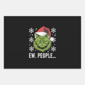 Grappige Kerstkat Iew Mensen Meowy Kattenliefhebbe Inpakpapier Vel (Voorkant)