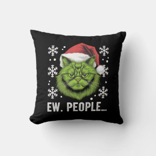 Grappige Kerstkat Iew Mensen Meowy Kattenliefhebbe Kussen