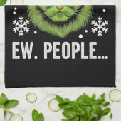 Grappige Kerstkat Iew Mensen Meowy Kattenliefhebbe Theedoek (Gevouwen)