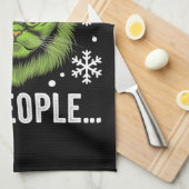 Grappige Kerstkat Iew Mensen Meowy Kattenliefhebbe Theedoek (Quarter Fold)