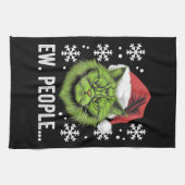 Grappige Kerstkat Iew Mensen Meowy Kattenliefhebbe Theedoek (Horizontaal)
