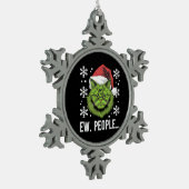 Grappige Kerstkat Iew Mensen Meowy Kattenliefhebbe Tin Sneeuwvlok Ornament (Links)