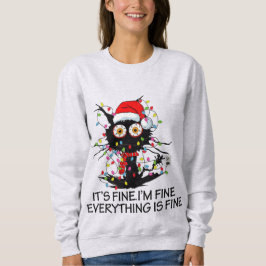 Grappige Kerstkat Ik ben Fijne Vrouwen Sweatshirt