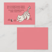 GRAPPIGE KERSTKAT JE ORNAMENTEN ZIJN GESCHIEDENIS NOTITIEKAARTJE (Voorkant / Achterkant)