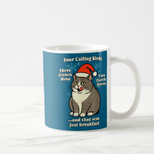 Grappige Kerstkat Meme Kerstliedjes Zingen Vakanti Koffiemok