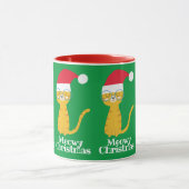 Grappige Kerstkat Mok (Midden)