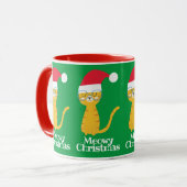 Grappige Kerstkat Mok (Voorkant links)