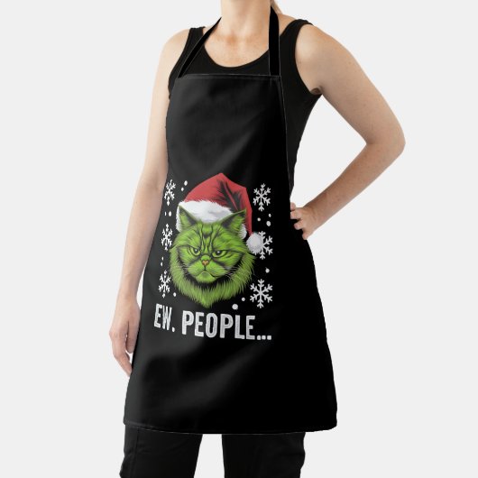 Grappige Kerstkat Nieuwe Mensen Meowy Kattenliefhe Schort (Insitu)