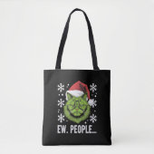 Grappige Kerstkat Nieuwe Mensen Meowy Kattenliefhe Tote Bag (Voorkant)