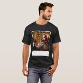 Grappige Kerstkat Selfie met Kerstman Geschenken C T-shirt (Voorkant volledig)